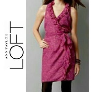 Loft Womens NWT New 4P Purple Dress Ruffle Wrap